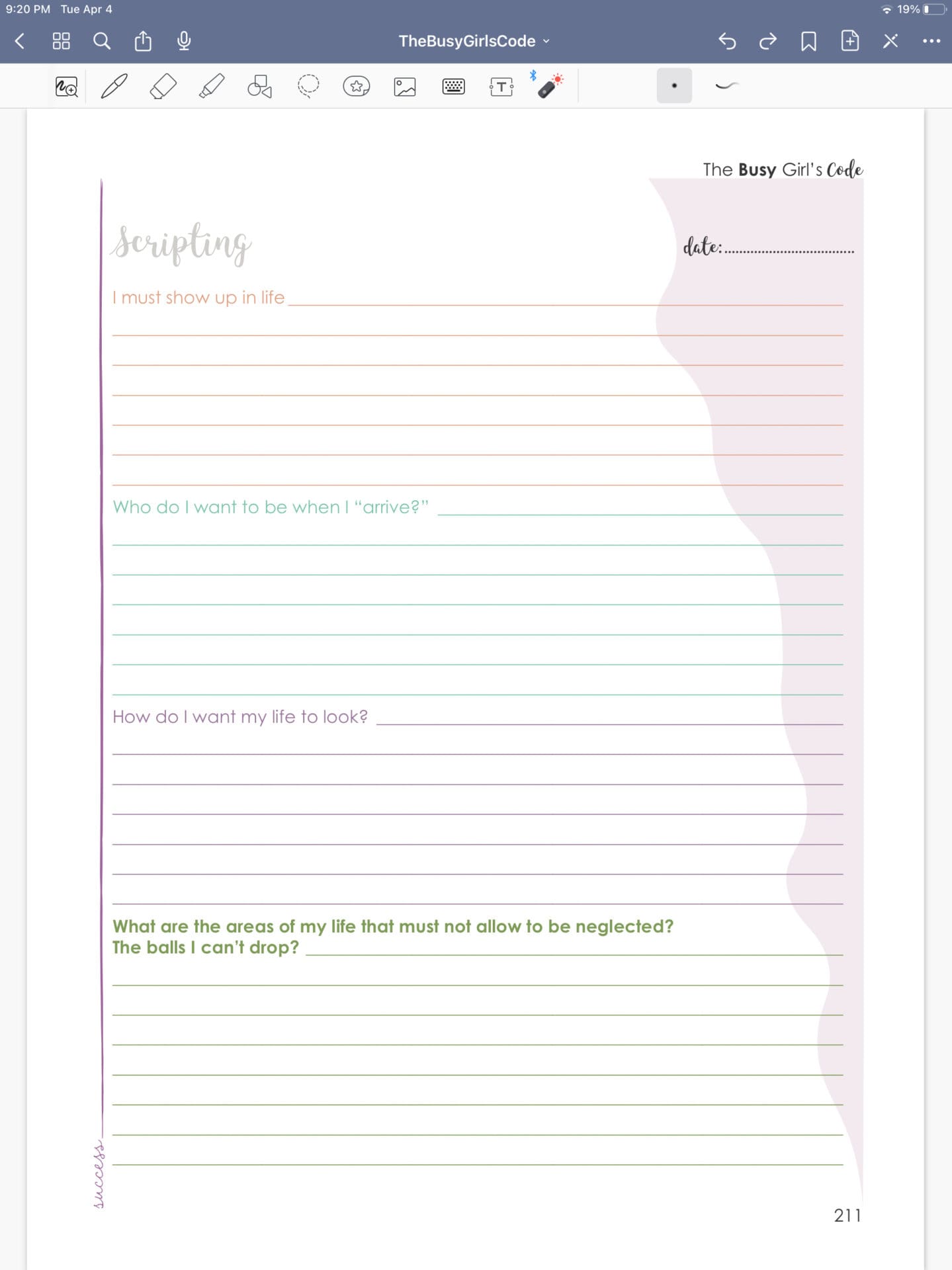 Guided success journal for women